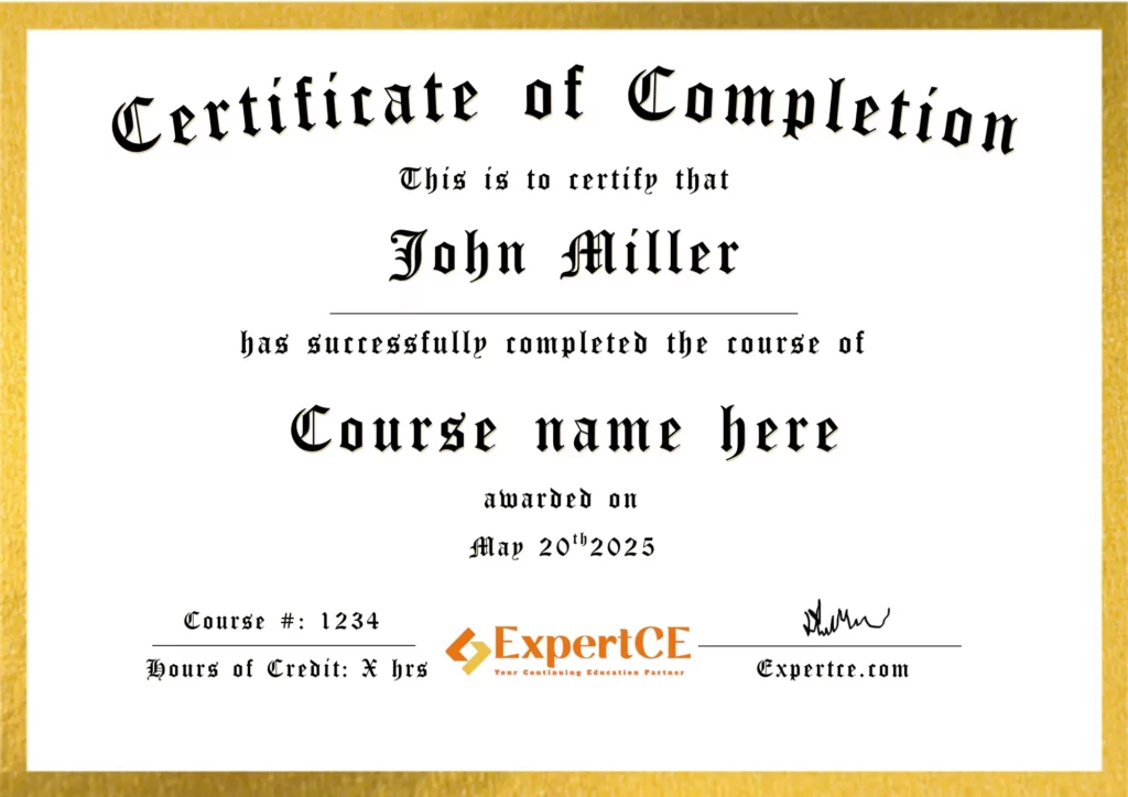 Sample Certificate