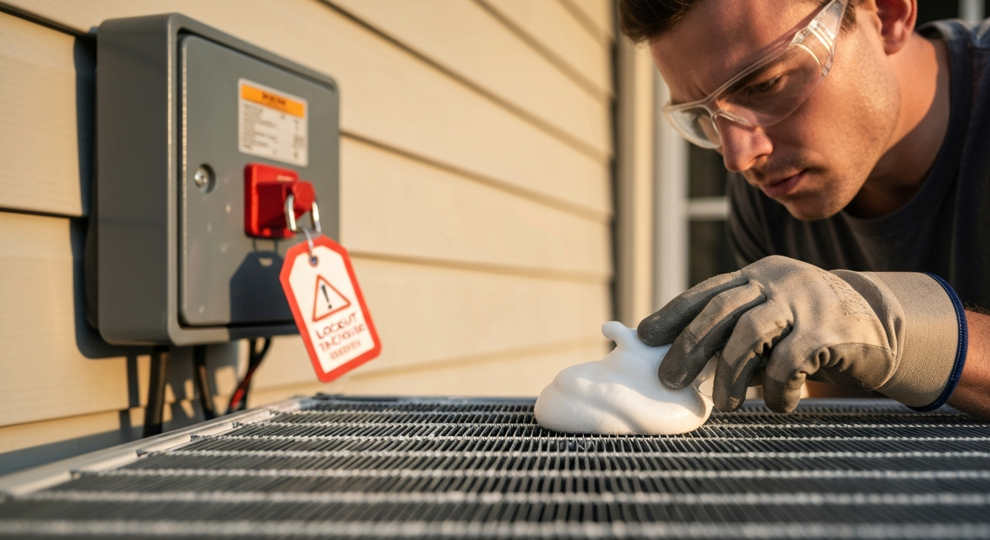 Featured image for How to Clean AC Condenser and Evaporator Coils Safely