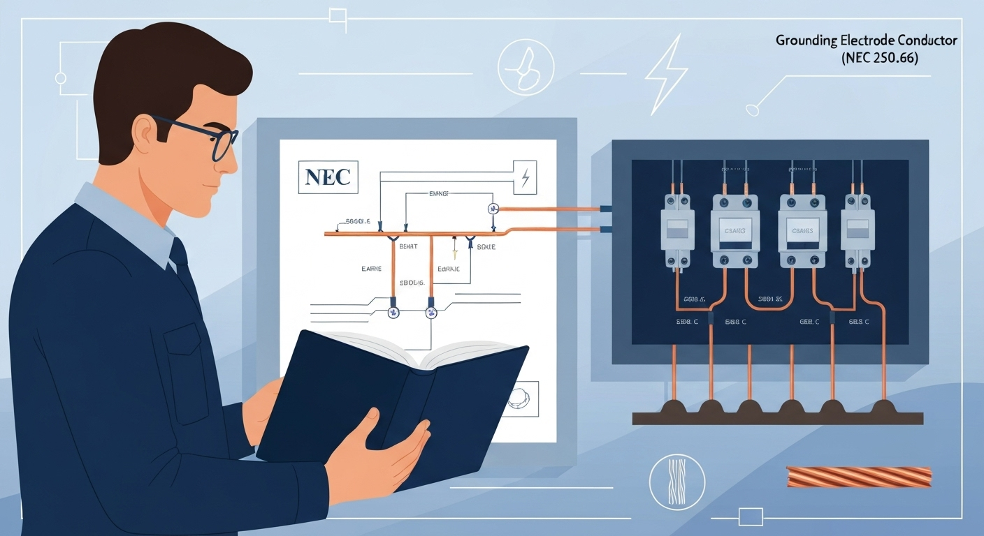 Featured image for NEC 250.66 Grounding Electrode Conductor Sizing (2023 Update)